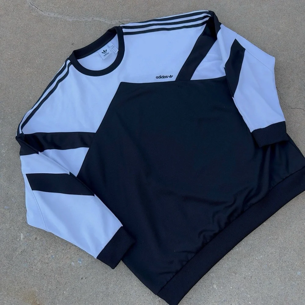 Adidas Palmerston Crew Sweatshirt Jumper Trefoil Colorblock Men's Size 2XL